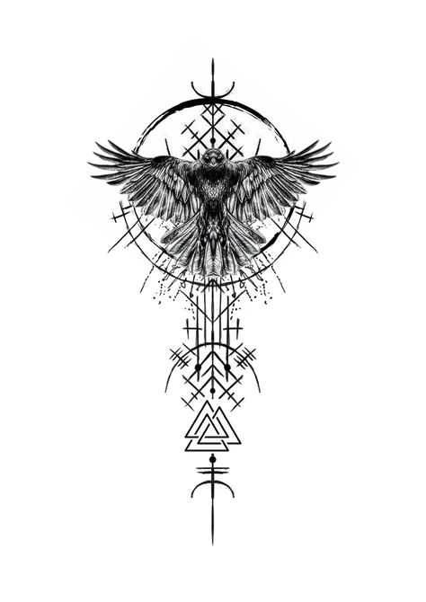 Odin Back Tattoo, Odin Symbol Norse Mythology, Scotish Men Tattoo, Nordic Style Tattoo, Nordic Neck Tattoo, Rune Tattoo Men, Seer Vikings, Nordic Back Tattoo, Norse God Tattoo