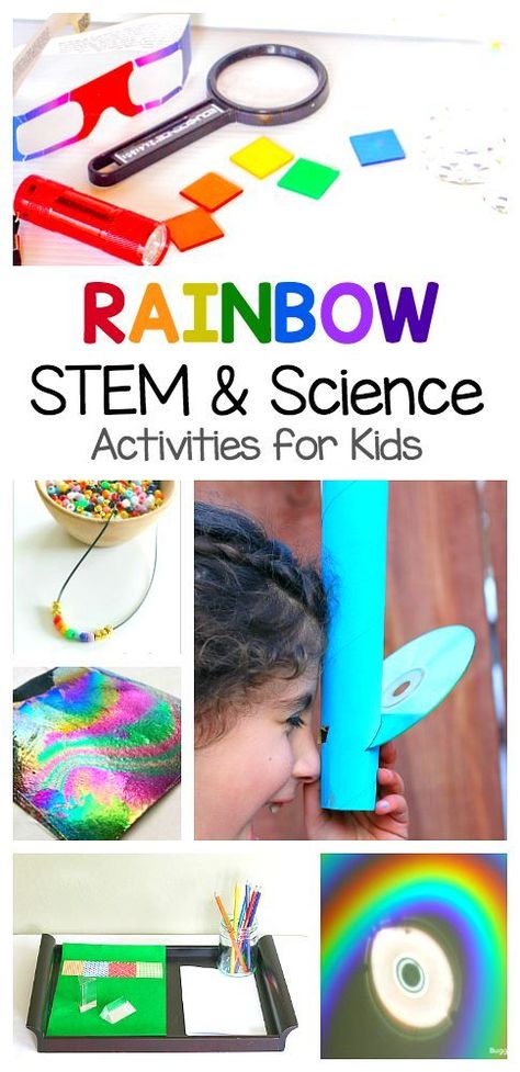 Rainbow Science Activities for Kids: Explore light and rainbows with these STEM and STEAM activities for children. Perfect for spring, St. Patrick's Day, and any unit on weather! ~ BuggyandBuddy.com Rainbow Science Activities, Kindergarten Stem Challenges, Rainbow Stem, Rainbow Science, Chromatography For Kids, Science Experience, Spring Science, Kindergarten Stem, Science Kids