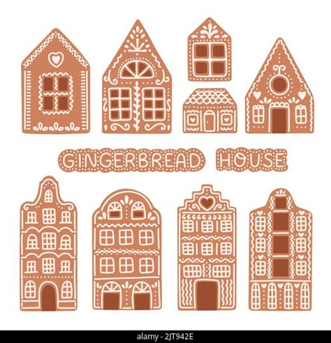 Gingerbread House Design Ideas, Gingerbread House Outline, Ginger Bread House Drawing, Gingerbread Garland Diy, Gingerbread House Doodle, Gingerbread House Window, Gingerbread Doodle, Printable Gingerbread House Template, Gingerbread House Drawing