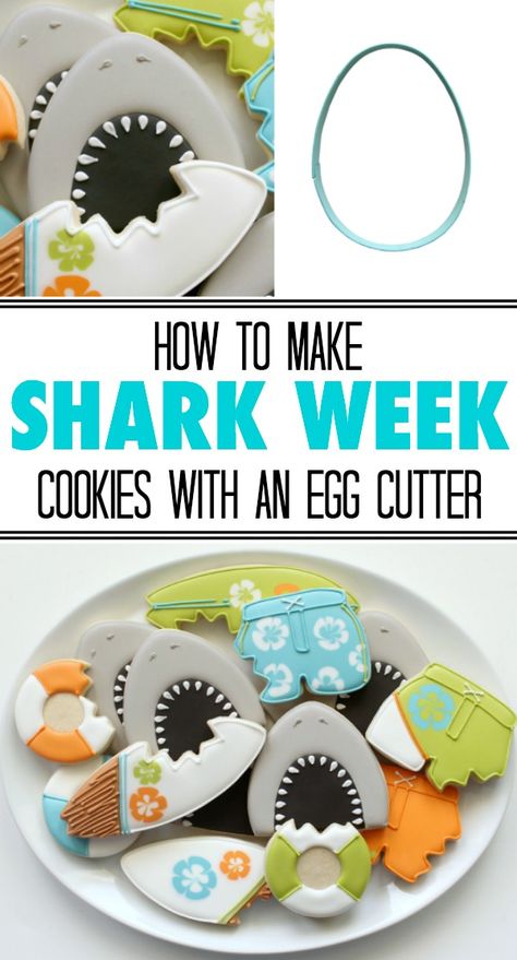 Sea Cookies, Beach Cookies, Sweet Sugarbelle, Shark Cookies, Shark Mouth, Royal Iced Cookies, Shape Shifter, Decorating Cookies, Cookie Tutorials