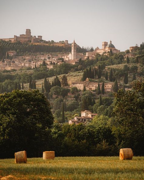 The medieval village of Assisi in Italy Northern Italy Itinerary, Italy Villages, Villages In Italy, Day Trips From Rome, Medieval Aesthetic, Medieval Village, Umbria Italy, Italy Itinerary, Italy Aesthetic