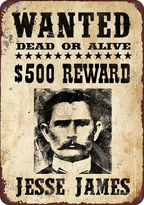 Old West Outlaws, Old West Photos, Western Posters, Wilde Westen, Wanted Poster, Cowboy Art, Jesse James, Poster Retro, Advertising Poster