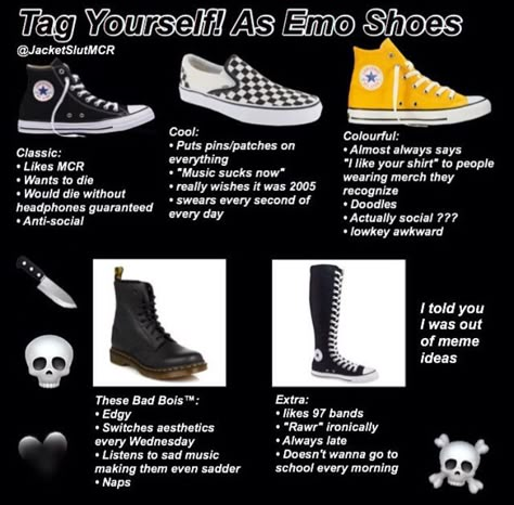 2013 Emo Aesthetic, Mcr Patch, Emo Converse, What Is Emo, Emo Shoes, Emo Band Memes, Emo Things, Pins And Patches, Shoes Everyday