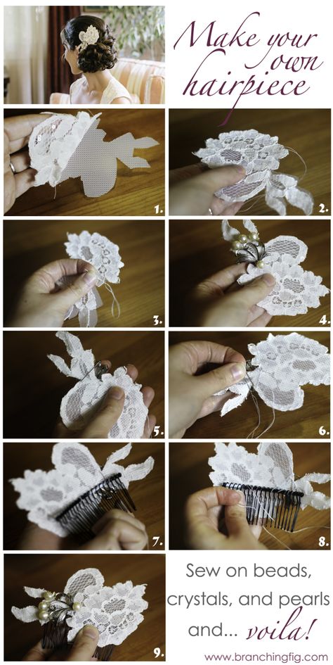 Diy Hair Pieces, Skirt Diy, Diy Bridal, Pearl And Lace, Hair Decorations, Wedding Hair Pieces, Bridal Hair Pieces, Diy Hair Accessories, Diy Hair