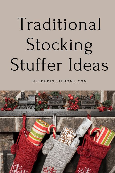 This Christmas, why not go the more traditional route and fill that stocking with items that would have been popular in Christmases past? #StockingStuffers #Christmas #GiftIdeas #NeededInTheHome Stuffing Stockings Ideas, Christmas Stocking Traditions, What To Put In Stockings Christmas, Old Fashioned Stocking Stuffers, Traditional Stocking Stuffers, Christmas Stocking Alternatives, Traditional Christmas Stocking, Stockings Christmas Ideas, Vintage Christmas Stockings Ideas