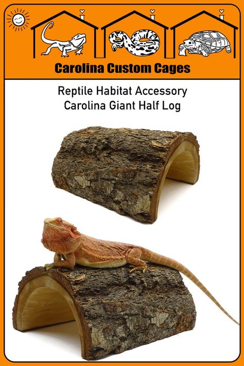 The Carolina Giant Half Log, is one of those practical items that we use quite often; especially with adult bearded dragons. We use them as a habitat “perch” for the dragons to climb on top of for some time closer to their UVB. We also find the dragons appreciate crawling under the Half Log for some privacy or even in the late fall for brumation. It measures about 11”L x 9.5”W x 5”H. #petaccessories #reptile #Log #wood #giantwoodlog #pet #lizard #habitat #beardeddragon #petsupplies Lizard Habitat, Reptile Habitat, Late Fall, Bearded Dragon, Reptiles, Pet Accessories, Habitat, Pet Supplies, Log