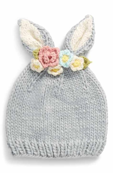 Bunny Hat Crochet, Crochet Baby Cap, Knit Headband Pattern, Bunny Hat, Crochet Cap, Baby Hats Knitting, Hat Ideas, Baby Cap