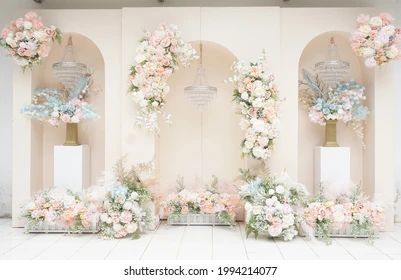 Wedding Decor Entryway, Pastel Backdrop Wedding, Pastel Wedding Backdrop, Minimal Wedding Backdrop, Pink Wedding Backdrop, Backdrop Lamaran, Envy Quotes, Pastel Wedding Decorations, Dekorasi Wedding