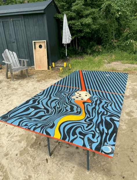 Beer Die Table, Diy Beer Pong, Diy Beer Pong Table, Custom Beer Pong Tables, Beer Pong Table Designs, Formal Cooler Ideas, Beer Table, Diy Yard Games, Tailgate Parties