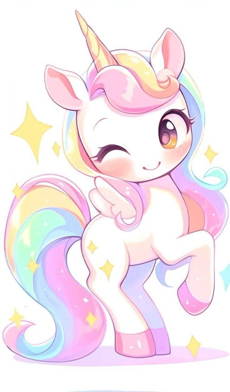 Kawaii Drawing Ideas, Unicorn Drawings, Cute Kawaii Unicorn, Rocking Unicorn, Unicorn Drawing, Kawaii Drawing, Kawaii Unicorn, Unicorn Illustration, Unicorn Wallpaper