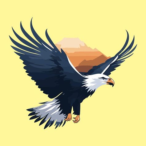 Aigle Volant Dans Le Ciel Logo Vectoriel... | Premium Vector #Freepik #vector #usa #usa-logo #aigle #patriotique Aigle Royal, Eagles, Premium Vector, Birds, Quick Saves, Logos