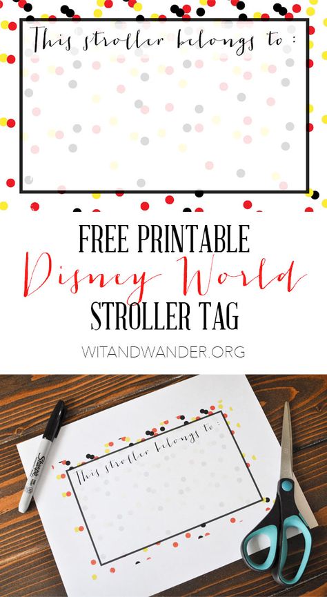 Free Printable Walt Disney World Stroller Tag Disney World Stroller, Disney Stroller Tags, Disney Stroller, Stroller Tag, Strollers At Disney World, Disney Trip Surprise, Home Wood Sign, Disney Trip Outfits, Disney Free