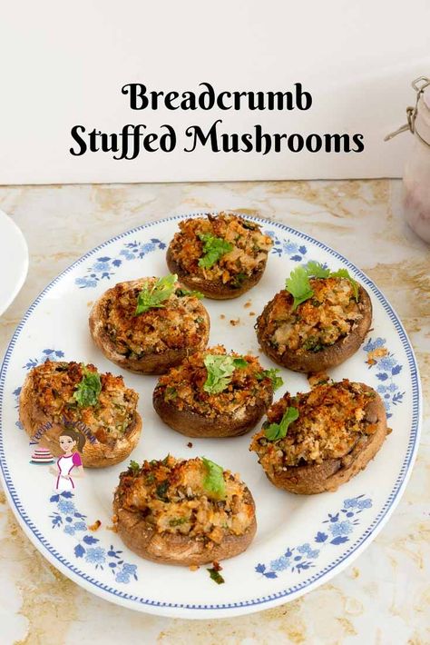 This Breadcrumb Stuffed mushroom is a super easy and simple appetizer or side dish recipe. Takes barely any time to make and the cheesy breadcrumbs just melt in the mouth. The perfect way to dress a celebration or the weekend dinner table. I use large mushrooms but any size mushrooms work just as well. #breadcrumb #stuffedmushrooms #mushrooms #stuffed #breadcrumbstuffedmushrooms #appetizers #mushroomside Easy Bread Crumbs, Stuff Mushrooms, Mushroom Appetizer Recipes, Veg Starters, Easy Mushroom Recipes, Mushroom Side Dishes, Mushrooms Stuffed, Stuffed Mushrooms Easy, Backyard Bbq Wedding