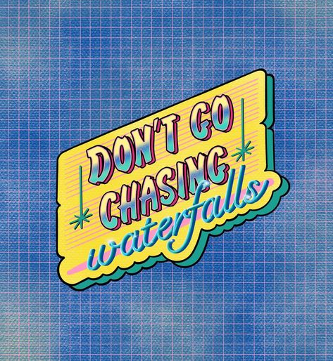 ✨DON’T GO CHASING WATERFALLS✨ TLC 💖 Ma dernière petite illustration inspirée de la musique des années 90! (Pour l’instant!) Disponible dans ma boutique etsy ✨ Available in my Etsy shop! ✨ #90s #90sfashion #90saesthetic #90smusic #music #lyrics #quote #tlc #procreate #procreateart #procreatedrawing #procreateillustration #lettering #typography #letteringoftheday #illustration #illustrator #illustratorsoninstagram #illustratorsofinstagram #illustrationoftheday #drawing Chasing Waterfalls, Lettering Typography, 90's Fashion, Music Lyrics, Illustrator, Typography, Etsy Shop, Graphic Design, Boutique