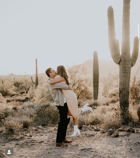 Desert Photoshoot Outfit, Unique Engagement Photoshoot, Western Couples, Couple Photography Winter, Desert Engagement Photos, Engagement Look, Arizona Adventure, Arizona Engagement, Couple Engagement Pictures