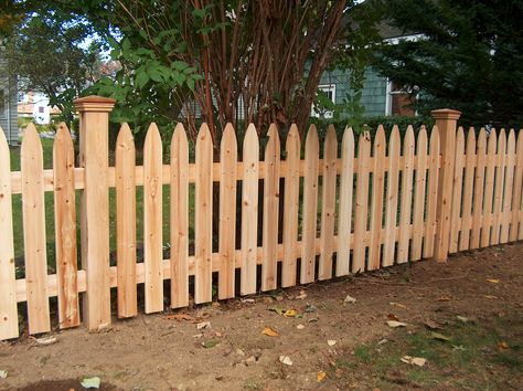 Colonial Point Picket Pallet Picket Fence Diy, Natural Wood Picket Fence, Wood Pallet Fence, Exterior Paint Combinations, Fence Planning, Wood Picket Fence, Picket Fences, Fence Designs, Pallet Fence