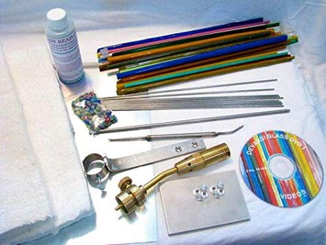 Devardi Glass Lampworking, Blowing, Beadmaking COE 104 Beginner Starter Kit - Basic Glass Store, Metal Forming, Glass Making, Mosaic Supplies, The Flame, Making Tools, Sewing Stores, Mosaic Art, Starter Kit