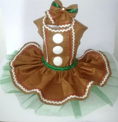 Vestido para perrita inspirado en una Galleta de Jengibre Navideña Holiday List, Dog Clothes, Sewing, Knitting, Dogs