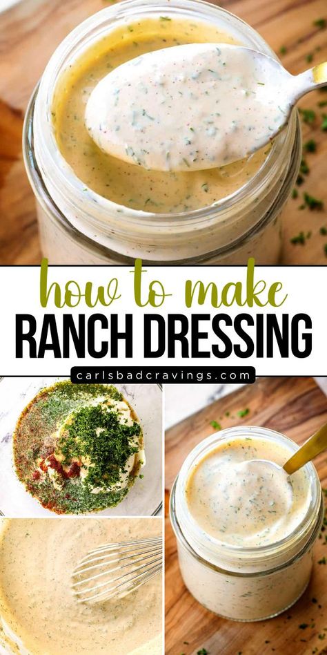 This is how to make ranch dressing from scratch! This homemade delicious salad is an easy to make simple salad dressing with mayonnaise, Dijon mustard, and sour cream. Make the best ranch dressing recipe today! Outback Ranch Dressing, Outback Ranch, Homemade Ranch Salad Dressing, Easy Ranch Dressing, Ranch Salad Dressing Recipes, Buttermilk Ranch Dressing Recipe, Easy Dressing Recipe, Ranch Dressing Recipe Homemade, Chef Billy Parisi