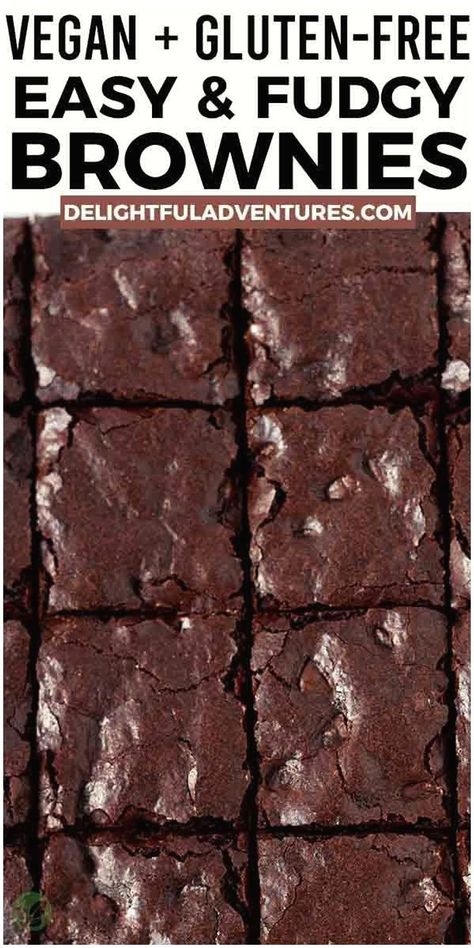 Indulge in crackly top vegan gluten-free brownies that are chewy, fudgy, gooey, and bursting with chocolate flavor! This easy homemade recipe is quick to make and the best option for anyone looking for a chocolaty treat. You can customize it with your choice of add-ins, like chocolate chips, nuts, or seeds. This simple recipe is eggless, dairy-free, and gf, and includes options for various flours, like oat flour, plus an oil-free version. Soy Free Dairy Free Gluten Free Recipes, Gluten And Dairy Free Brownies, Gluten Free Brownies Easy, Vegan Gluten Free Brownies, Gluten Free Vegan Recipes Desserts, Vegan Gluten Free Dinner, Vegan Gluten Free Breakfast, Dairy Free Brownies, Soy Free Dairy Free