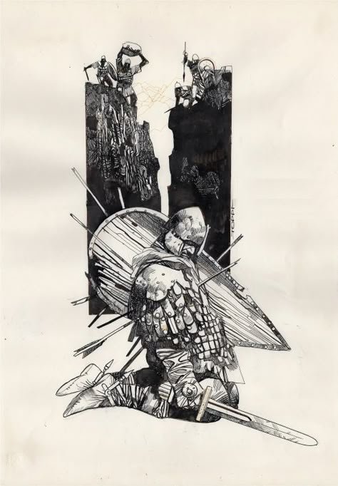 SERGIO TOPPI - MORTE DI ORLANDO Comic Art Sergio Toppi, Graphic Novel Art, Bd Comics, Illustration Art Drawing, Arte Fantasy, Ink Illustrations, Comic Illustration, Ink Drawings, Illustration Sketches