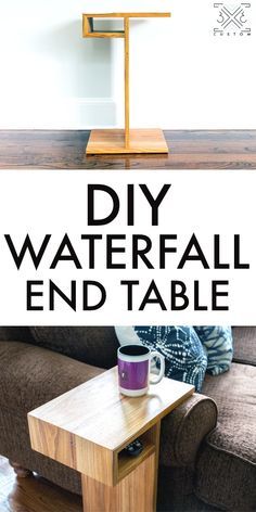 2x4 Wood Projects, Diy Waterfall, Woodworking Projects Table, Table Woodworking, Wood Projects For Kids, Diy Side Table, Side Table Decor, Diy End Tables, Diy Sofa Table