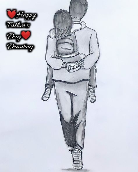 Fathers day drawing Father Daughter Drawing Sketches, Father And Two Daughters Drawing, Cute Best Friend Drawings, Father's Day Drawings, Miniature Fridge, Father's Day Drawing, Fathers Day Special, Ideas Cartas, Dad Drawing