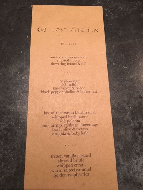 FOUND! THE LOST KITCHEN — Wandering with Val Nibble Board, The Lost Kitchen, Lost Kitchen, Pickled Shallots, Almond Brittle, Buttermilk Dressing, Palate Cleanser, Custard Desserts, How To Cook Burgers