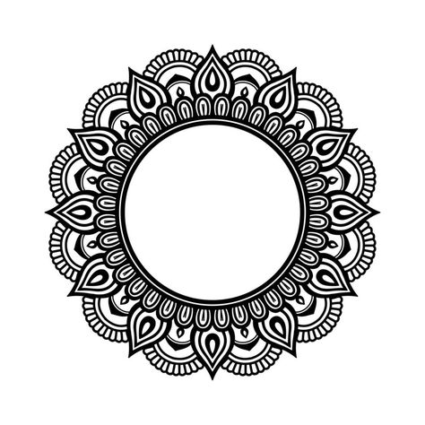 Circle Mandala Design, Tattoo Coloring Book, Round Mandala, Simple Mandala, Wall Frames, Heart Tree, Cityscape Photos, Round Ornaments, Mandala Drawing