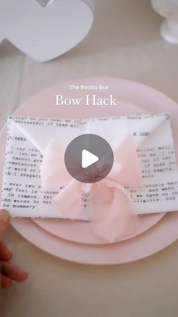 The Bonito Box on Instagram: "We love the delicate & elegant look of the chiffon ribbon included in The Pink Birthday Box. Here’s how to take it next level. 😍 1. Tie your ribbon into a bow. 2. Prepare your surface with parchment or craft paper. 3. Stuff the loops of your bow with tissue paper to shape them to your desired form. 4. Generously spray fabric stiffener onto your bow. 5. Set aside the bow to air dry for one hour. 6. Remove tissue and style as you wish. Enjoy! 🎀 … #coquetteaesthetic #bowseason #bows #bowsbowsbows #pinkparty #diy #diypartyideas #tabledecor #tablesettingideas #birthdaydecor #birthdayideas #partyideas #thebonitobox" Chiffon Ribbon Bow, Bow Season, Fabric Stiffener, Chiffon Ribbon, Bows Diy Ribbon, Birthday Box, Elegant Look, Pink Birthday, Pink Parties