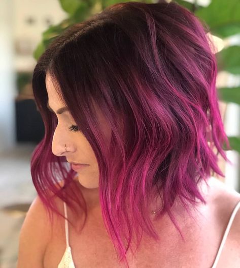 Magenta Hair, Honey Blonde Hair, Hair Color Purple, Hair Color Pink, Ombre Hair Color, Hair Dye Colors, Hair Color Balayage, Cool Hair Color, Grunge Hair