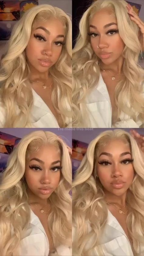 Girl Faceclaim, Frontal Wig Hairstyles, Creative Hair Color, Light Blonde Hair, Barbie Hair, Pretty Hair Color, Natural Hair Styles Easy, Hair Laid, Platinum Blonde Hair