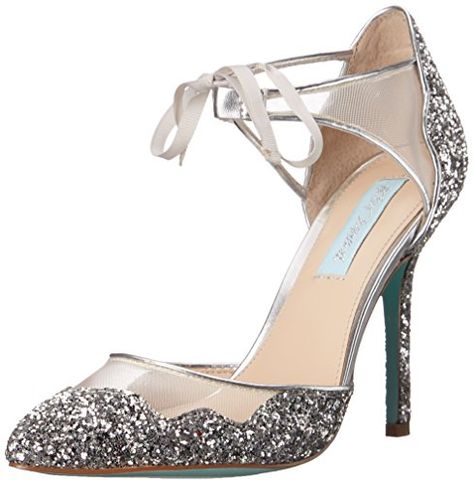 Blue by Betsey Johnson Women's Stela Dress Pump, Silver G... https://www.amazon.ca/dp/B00UXMA6FE/ref=cm_sw_r_pi_dp_x_d6S4ybEN18XEY Sparkly Wedding Shoes, Silver Sparkly Heels, Sparkly Shorts, Fun Wedding Shoes, Blue By Betsey Johnson, Wedding Shoes Bride, Sparkly Heels, Girls Heels, Stunning Shoes