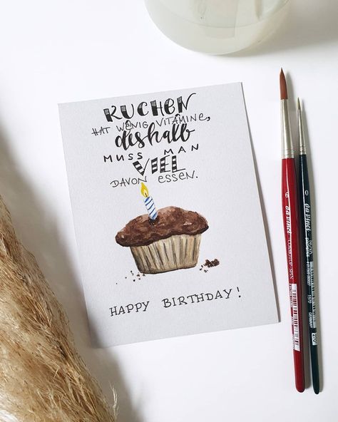 Watercolor Cards, Birthday, Drawings