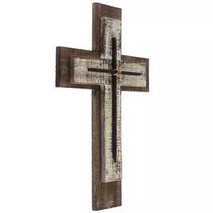 Layered Wood Wall Cross With Nails Cross Wall Art Diy, Hanging Crosses On Wall Ideas, Crosses On Wall, Wood Wall Cross, Cross Wall Art, Wall Decor Hobby Lobby, Hair Salon Decor, Cross Wall, Cross Wall Decor