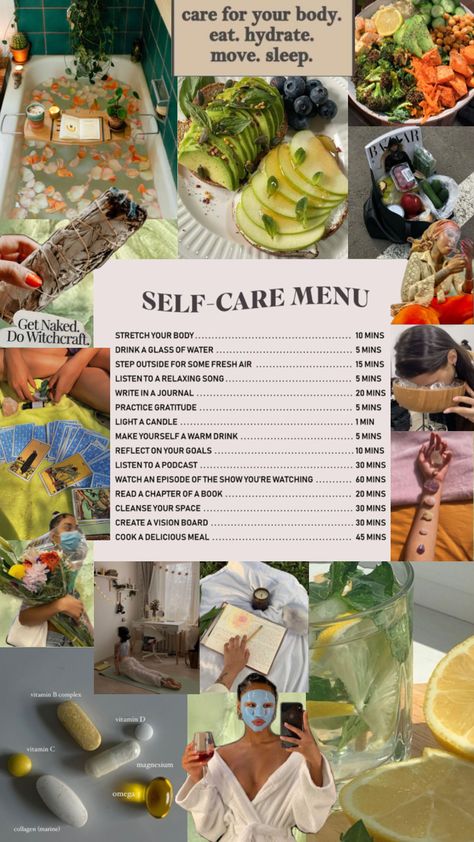 Everyday Self Care Routine, Self Care Collage Wallpaper, Self Care Moodboard, Self Care Aesthetic Wallpaper, Self Care Wallpaper Aesthetic, Holistic Healing Aesthetic, Self Care Collage, Self Healing Aesthetic, Black Self Care