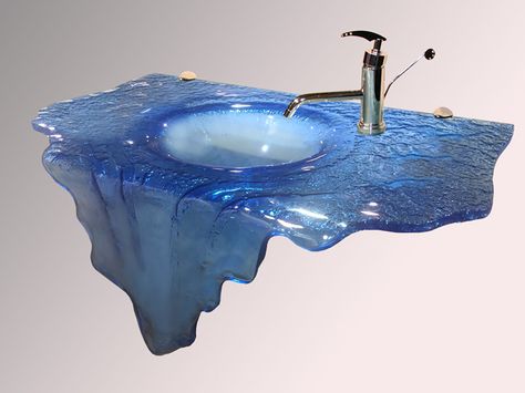 Wall Mount Glass Sink (Sky blue translucent) #decor #interior #interiordesign #homedesign #homestyle #homewares #interiorinspiration #cbdglass Bathroom Sink Design, His And Hers Sinks, Wall Mount Sinks, Glass Sink, Home Furnishing Stores, Unique Interior Design, House And Home, Sink Design, Bathroom Design Luxury