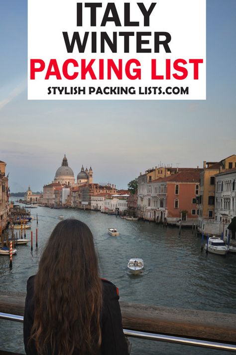 Want to look cute but practical in Italy? Take a look at this stylish packing list for Italy in winter. Italy Winter Packing List, Tuscany Outfits Winter, Italy Winter Outfits What To Wear, Italy Outfits Cold, What To Pack For Italy In November, What To Wear In Italy In February, Lake Como Winter Outfit, Italy In January Outfits, Winter Outfits Italy