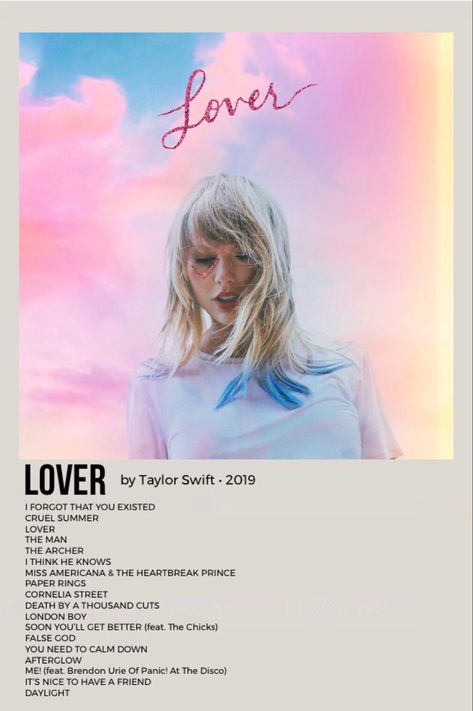 Lover By Taylor Swift, Polaroid Album, Taylor Swift Icon, Minimalist Music, Taylor Swift Aesthetic, Taylor Songs, Music Poster Ideas, Vintage Music Posters, Music Poster Design