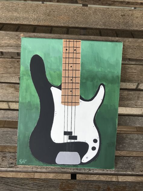 Bradley the Bass guitar! #canvas #guitar #ombre #art #diy Bass Guitar Sketch, Ombre Art Diy, Bass Guitar Painting, Guitar Painting On Canvas, Guitar Sketch, Ombre Art, Paint Inspo, Silhouette Canvas, Guitar Painting