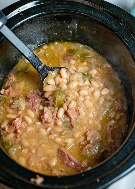 Beans Slow Cooker, Crockpot Ham And Beans, Beans Recipe Crockpot, Beans And Ham, Beans In Crockpot, 15 Bean Soup, Slow Cooker Ham, Crockpot Ham, The Magical Slow Cooker