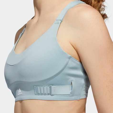 adidas FastImpact Luxe Run High-Support Bra - Grey | adidas US Gym Fashion Women, Strappy Tops, Sports Bra Collection, High Support Bra, Bra Design, Adidas High, Running Sports Bra, Adidas Sports Bra, Adaptive Clothing