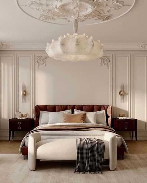 Classic Bedroom Design Luxury, Neoclassical Bedroom Design, Neo Classical Bedroom, New Classic Bedroom, Desert Bedroom, Classic House Interior Design, Villa Marrakech, Luxury Bedrooms, Luxury Living Room Decor