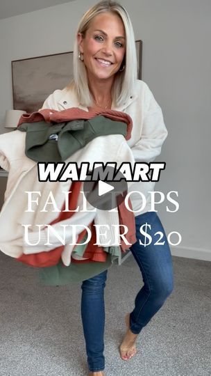 22K reactions · 551 shares | Comment LINK to get all the details sent directly to your DMs!🫶

Walmart Tops Under $20!🍁
I found the cutest fall tops from Walmart, they are all so comfortable, perfect with skinny jeans or leggings and come in several different pretty fall colors! The mixed material and raw seams on them totally remind me of free people! 

I’m 5ft, 115lbs and wearing a small in all of them! 

Make sure to follow me @alieberg on the @shop.ltk app to shop all of my looks and content I post!🫶

#fallfashion #falloutfits #walmartfinds #walmartfashion #affordablefashion #walmartstyle | Angie | Petite Fashion (5ft) | LÒNIS & Little League · Check This Out Shein Outfits For Fall, Walmart Outfit Ideas, Old Navy Fall 2024 Outfits, Time And True Outfits Walmart, Walmart Outfits Fall 2024, Fall Outdoor Outfits Women, Womens Flannel Shirt Outfits, Walmart Fall Outfits, Fall Outdoor Outfits