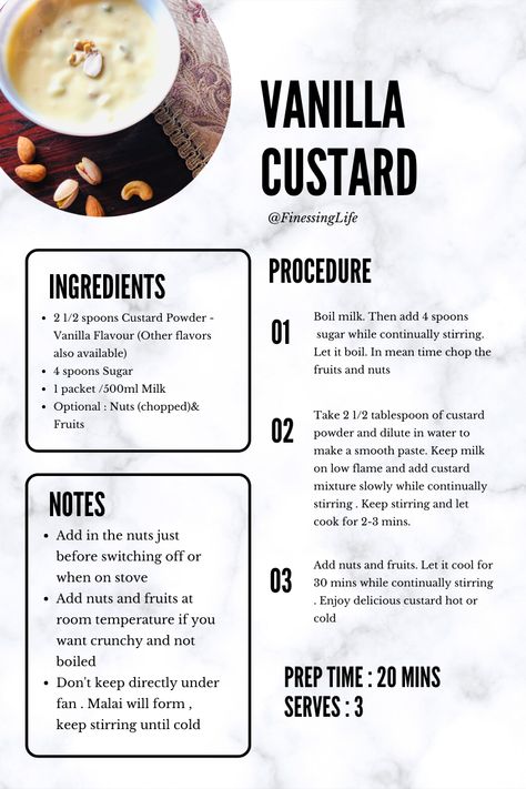 Super quick & easy vanilla custard using just 4 ingredients under 20 mins.Homemade! Please do share your comments Easy Vanilla Custard, Vanilla Custard Recipe, Custard Recipe Easy, Custard Recipe, Custard Powder, Custard Recipes, Flavored Sugar, Vanilla Custard, Vanilla Flavoring