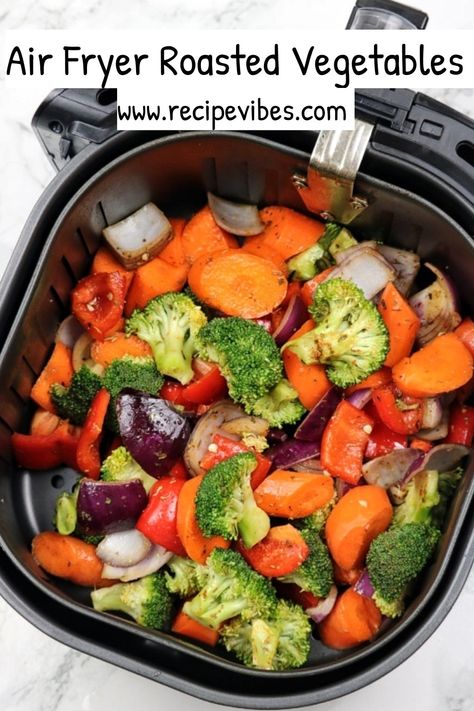 Air Fried Vegetables, Air Fryer Roasted Vegetables, Air Fried Vegetable Recipes, Air Fryer Vegetables, Airfryer Recept, New Air Fryer Recipes, Air Fryer Recipes Vegetarian, Seasoned Veggies, Air Fried Food