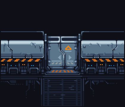 Sci-fi Door @ PixelJoint.com Sci Fi Tileset, Industrial Pixel Art, Pixel Sci Fi, Sci Fi Animation, Scifi Pixel Art, Sci-fi Door, Pixel Art Sci Fi, Sci Fi Pixel Art, Pixel Art Platformer