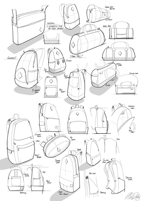 Bag Sketch, Backpack Drawing, Product Sketches, Structural Drawing, Product Sketch, Bag Illustration, Design Sketching, Drawing Bag, Object Drawing