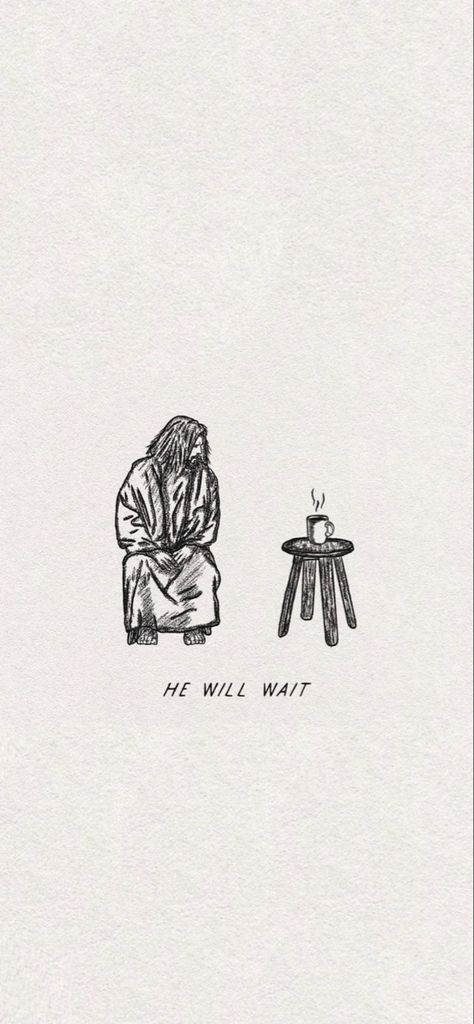 Biblical Sketches Easy, Jesus Sitting At A Table, Bible Art Wallpaper, Christian Illustration Art Wallpaper, Christian Wallpaper For Men Iphone, Minimalist Jesus Tattoo, Walk By Faith Wallpaper, Jesus Doodle Art, Christian Sketches Easy