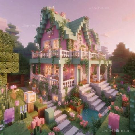 Minecraft Florist, Minecraft Fairycore, Pretty Minecraft Houses, Castle Blueprints, Minecraft Cottage House, Minecraft Castle Blueprints, Aesthetic Minecraft Builds, Cake Texture, Cute Texture